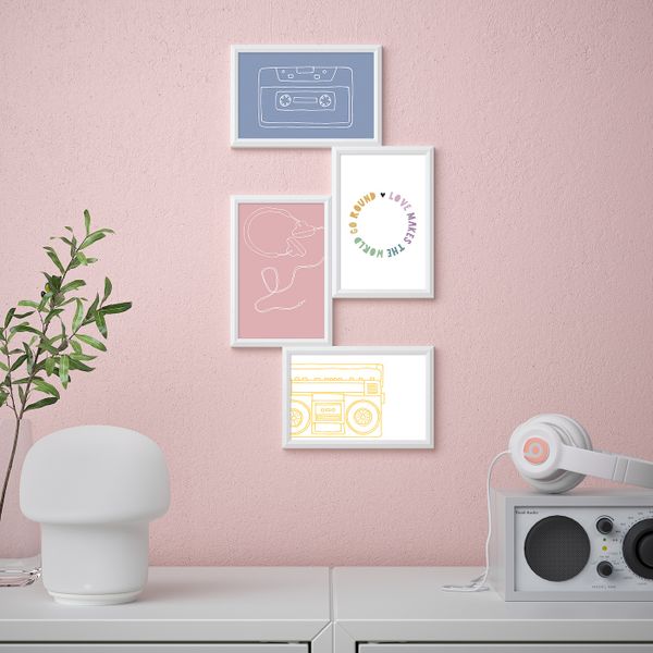 Открытка, Нежная пастель 10x15 см IKEA YLLEVAD ЮЛЛЕВАД 905.127.51 - схема-чертеж с размерами