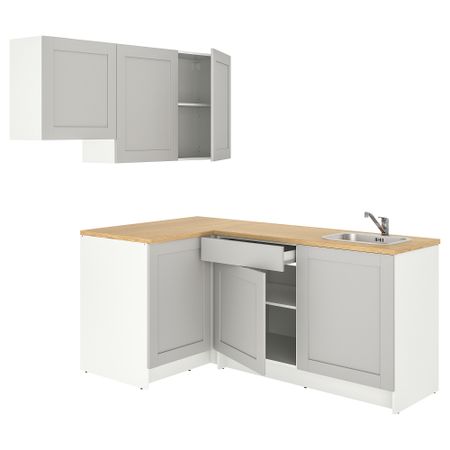 Угловая кухня, 182x183x220 см, серый IKEA KNOXHULT КНОКСХУЛЬТ 394.169.27