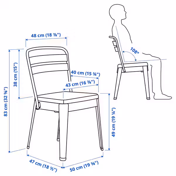 RAMSNÄS РАМСНЭС Стул - антрацит/Vissle темно-серый - фото 4