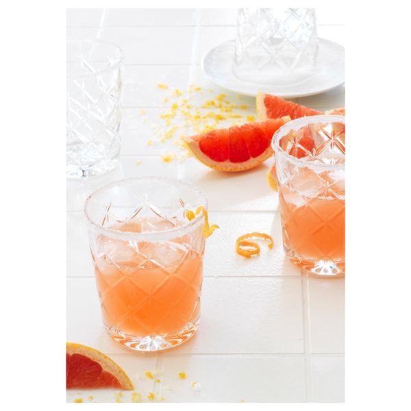 Стакан ФЛИМРА, прозрачное стекло, с рисунком (28 сл) - схема-чертеж с размерами