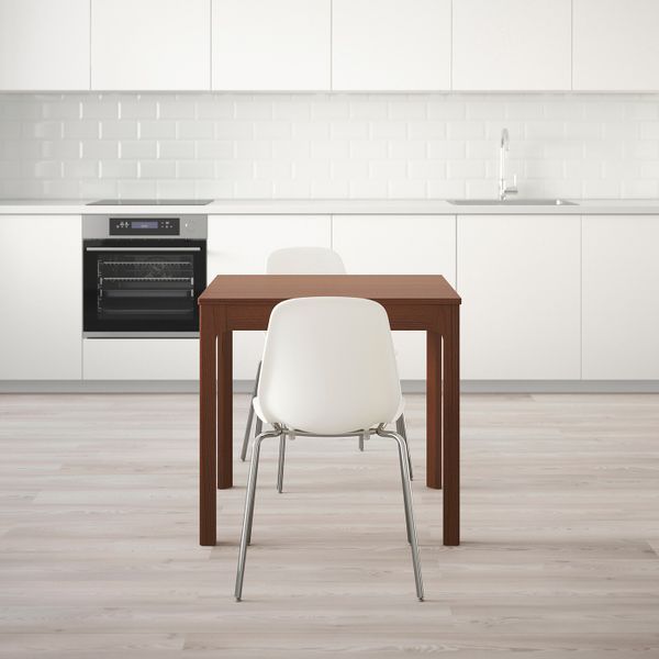 Стол и 2 стула, коричневый/белый 80/120 см IKEA EKEDALEN ЭКЕДАЛЕН / LEIFARNE ЛЕЙФ-АРНЕ 592.214.34 - фото 2