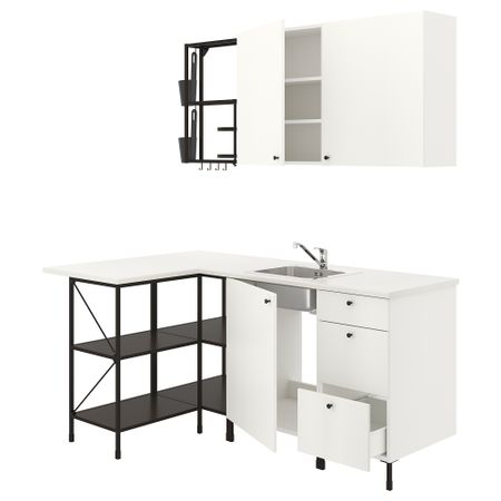 Угловая кухня, антрацит, белый IKEA BEGIVENHET БЕГИВЕНХЕТ 493.382.17