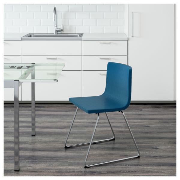 Стул БЕРНГАРД, хромированный, Кават синий - фото 2