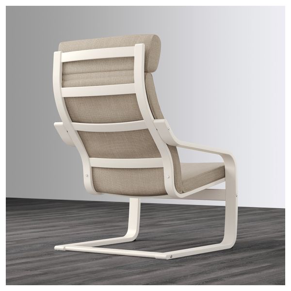 Кресло ПОЭНГ, белый, Хилларед бежевый - фото 5