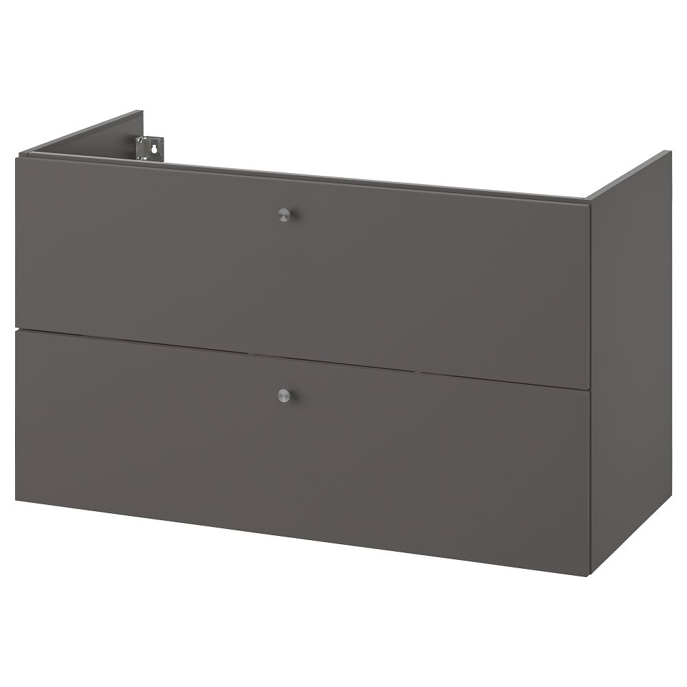 Шкаф для раковины с 2 ящиками, 100x47x58 см, Gillburen темно-серый IKEA GODMORGON ГОДМОРГОН 904.827.49 - фото 1