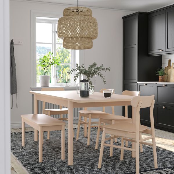 Стол + 2 стула + скамья, береза, береза, 155, 210 см IKEA RÖNNINGE РЁННИНГЕ, RÖNNINGE РЁННИНГЕ 794.291.88 - фото 3