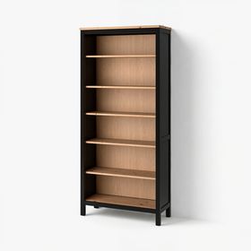 HEMNES Стеллаж - черно-коричневый/светло-коричневый 90x197 см