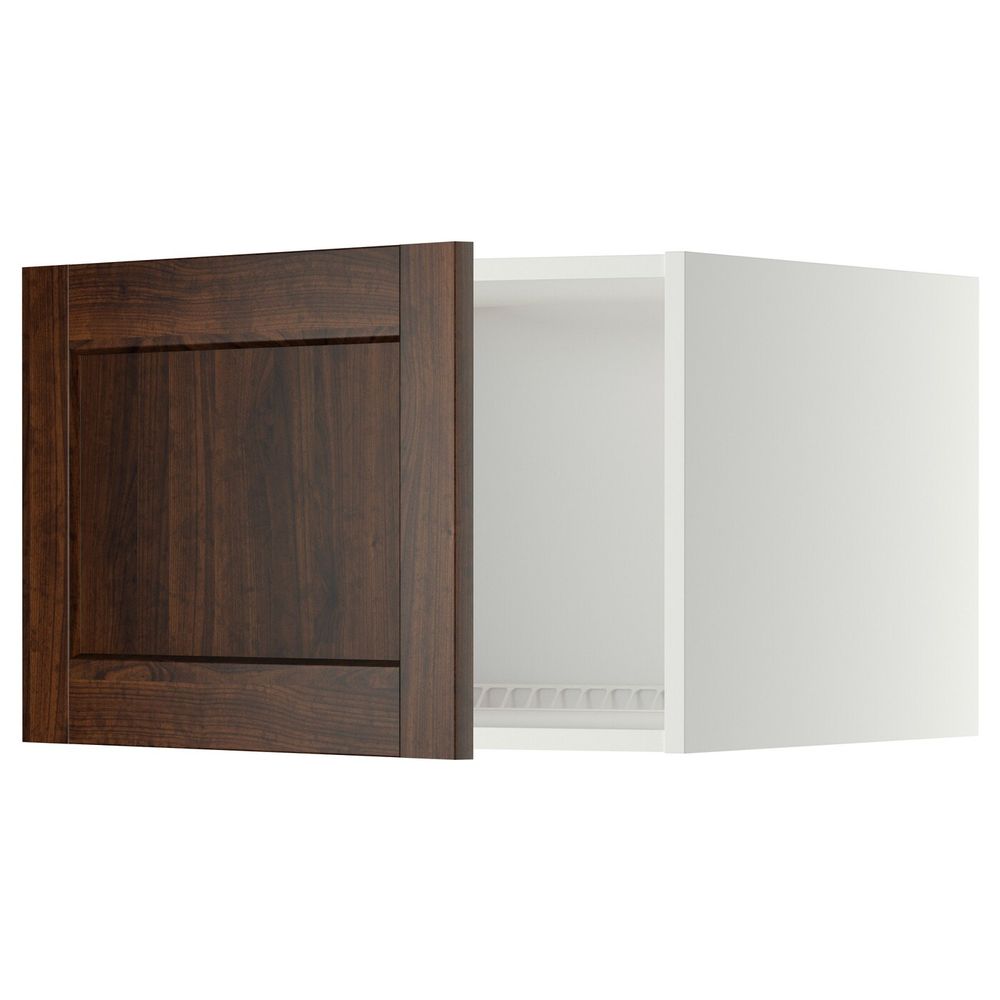 Верхний шкаф для холодильника/морозильн, белый/Эдсерум коричневый 60x40 см IKEA METOD МЕТОД 394.450.29 - фото 1