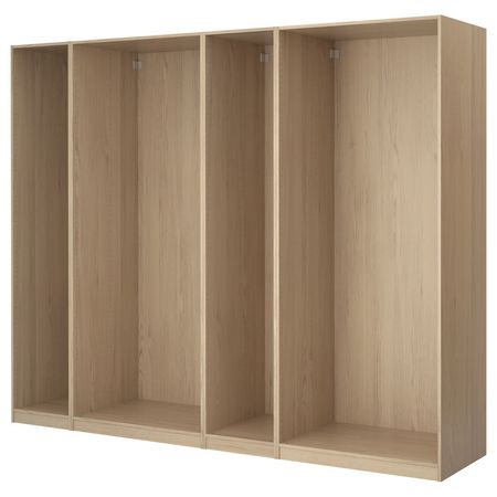 PAX 4 каркаса гардеробов - беленый дуб 250x58x236 см