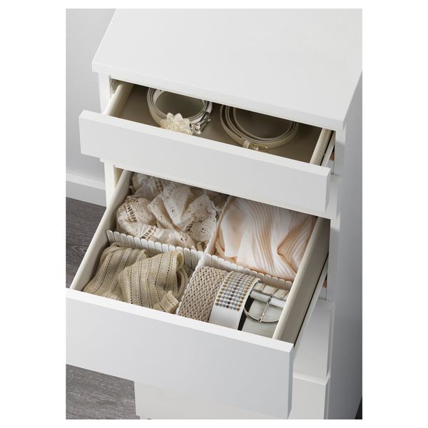 Комод с 6 ящиками МАЛЬМ, белый, зеркальное стекло (40x123 см) - фото 4