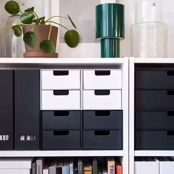 FJÄDERHARV ФЬЕДЕРХАРВ Мини-комод с 2 ящиками - антрацит 16x25 см - фото 3