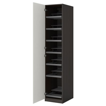 Гардероб ПАКС, черно-коричневый, Бальстад белый