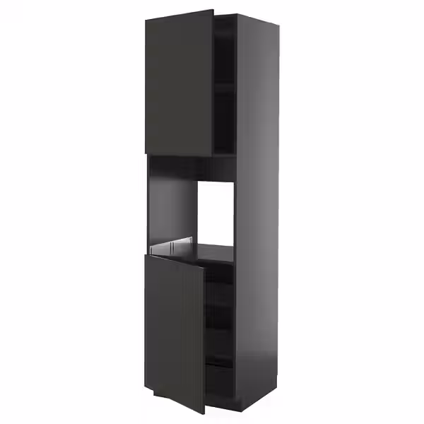 METOD Высок шкаф д/духовки/2дверцы/полки - фото 1