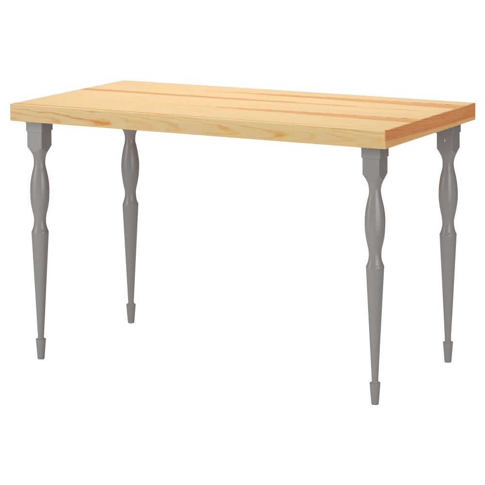 Стол ТОРНЛИДЕН / НИПЕН, сосновый шпон, серый (120x60 см) - фото 1