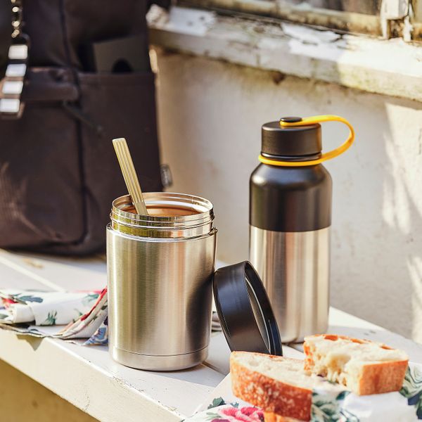 Термос, нержавеющая сталь, черный, 0.5 л IKEA HETLEVRAD 104.973.25 - схема-чертеж с размерами