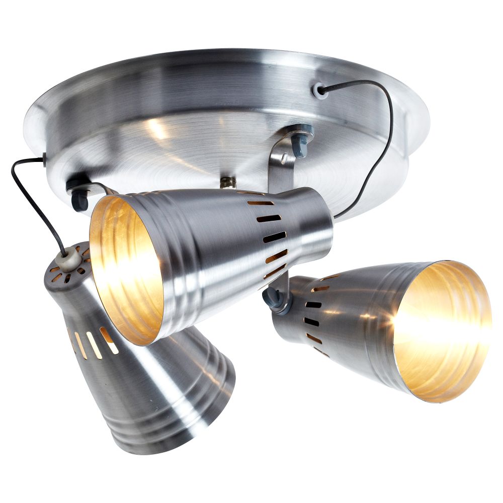 Потолочный софит, 3 лампы КРЭМАРЕ, алюминий - фото 1