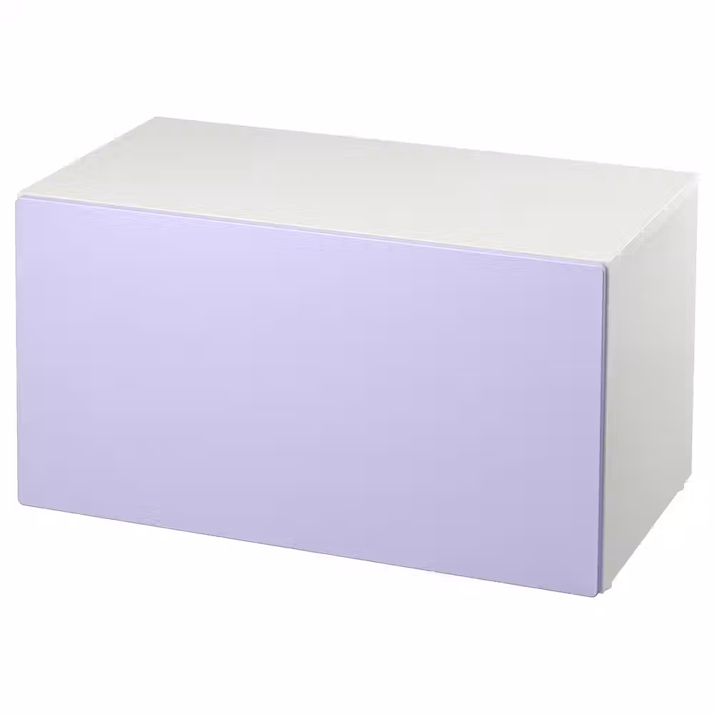 SMÅSTAD Скамья с отделением для игрушек - белый/сиреневый 90x52x48 см - фото 1