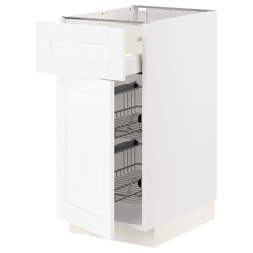 Напольный шкаф с проволочной корзиной, ящик, дверью, 40x60 cm IKEA METOD МЕТОД, MAXIMERA МАКСИМЕРА 694.734.12 - фото 1