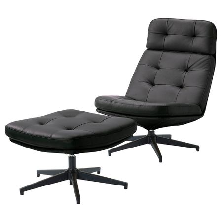 Кресло с табуретом для ног, Grann, Bomstad черный IKEA HAVBERG 194.853.18