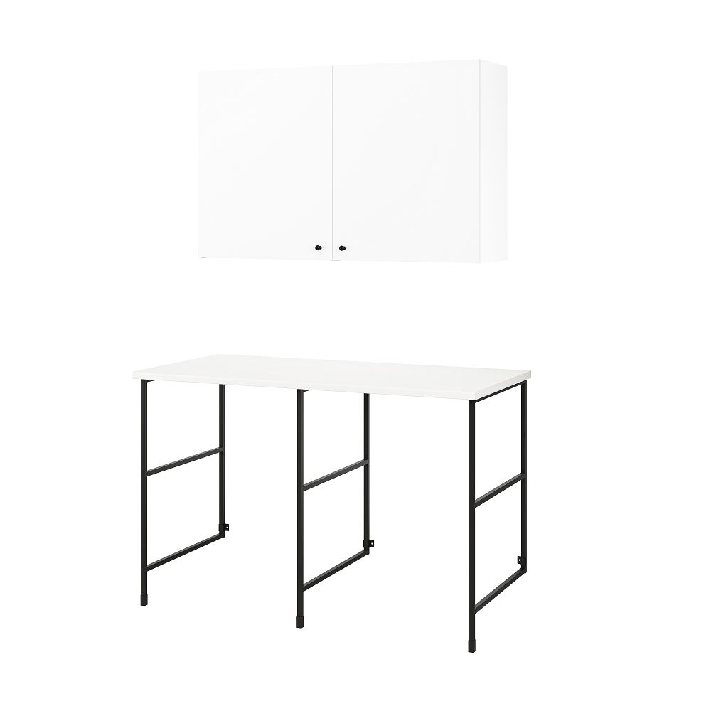 Комбинация для хранения, антрацит, белый, 139x63.5x90.5 см IKEA BEGIVENHET БЕГИВЕНХЕТ 294.774.74 - фото 1