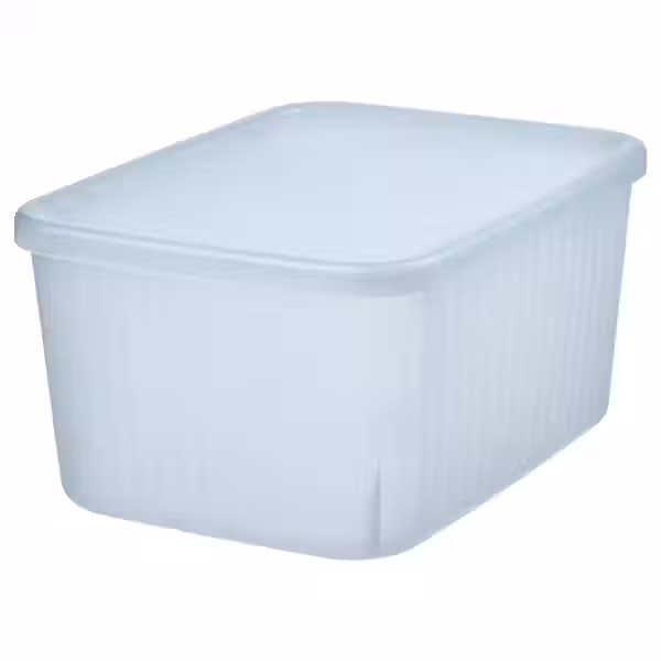 RYKTA РЮКТА Контейнер с крышкой - прозрачный серо-синий 18x24x12 см/3.5 л - фото 1