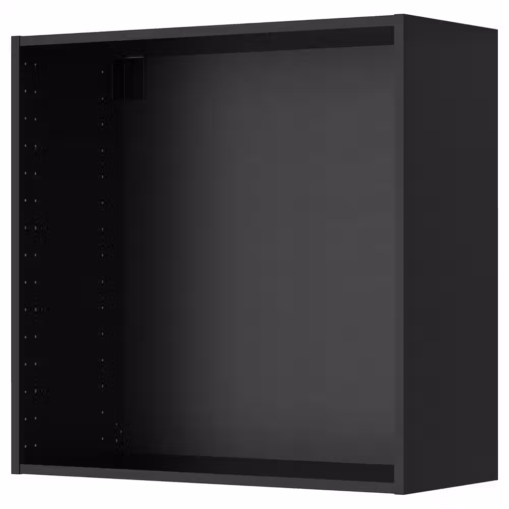 METOD Каркас навесного шкафа - черно-серый 80x37x80 см - схема-чертеж с размерами