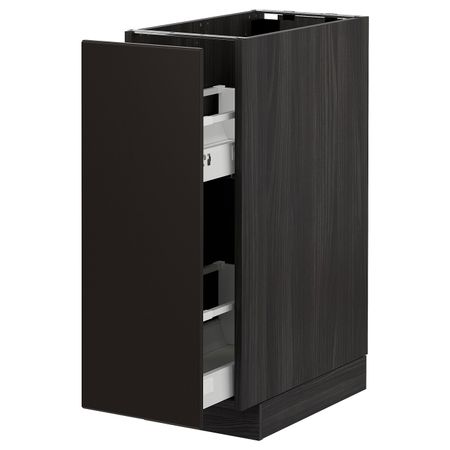 Напольный шкаф, выдвижной внутри элем, черный/Кунгсбакка антрацит 30x60 см IKEA МЕТОД 693.022.84