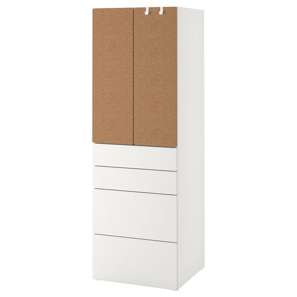 Гардероб, 60x42x181 см, белый пробка с 4 ящиками IKEA PLATSA ПЛАТСАA ПЛАТСА, SMÅSTAD СМОСТАД 794.263.83 - фото 2