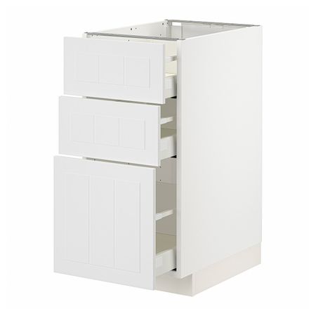 Напольный шкаф с 3 ящиками, белый/Стенсунд белый 40x60 см IKEA METOD МЕТОД / MAXIMERA МАКСИМЕРА 994.097.16