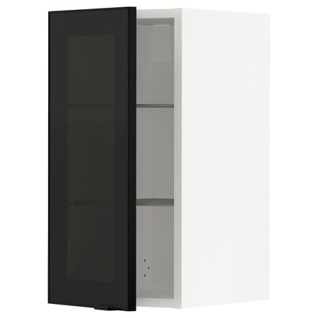 Навесной шкаф/полки/стеклян дверца, белый/Ютис дымчатое стекло 30x60 см IKEA METOD МЕТОД 694.470.17