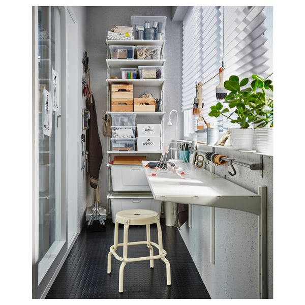 Настенная шина, полки/контейнер АЛЬГОТ, белый (68x41x199 см) - фото 5