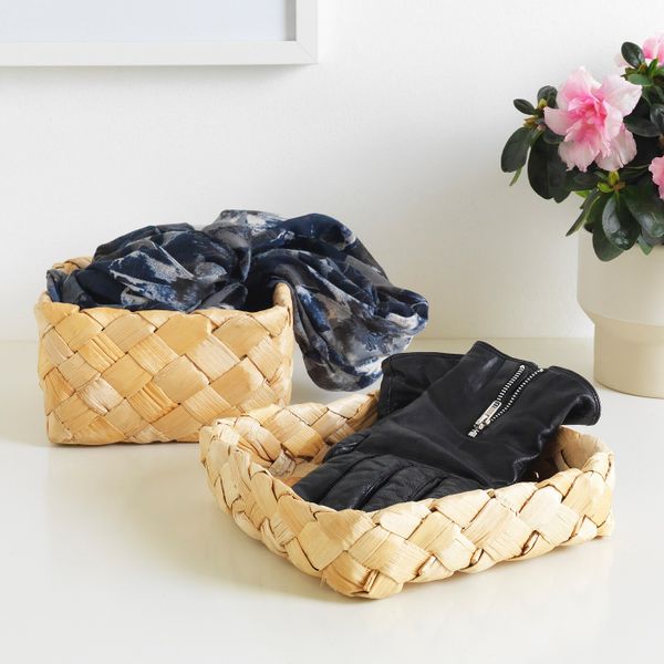 Коробка с крышкой, ручная работа волокно банана 20x20x11 см IKEA ХАНТВЕРК 104.499.71 - фото 3