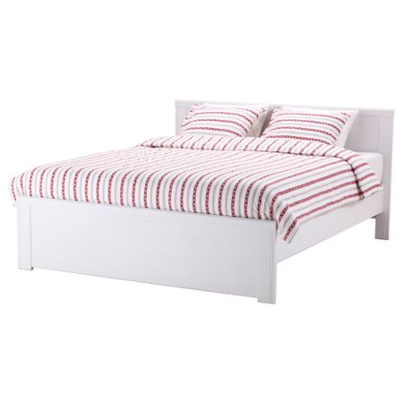 Каркас кровати БРУСАЛИ, белый, Лурой