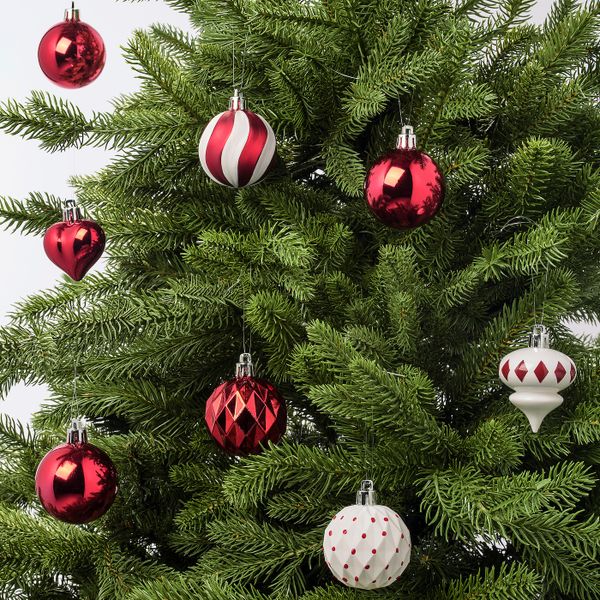 Украшение «шар», набор 20 шт., красный, белый IKEA VINTERFEST ВИНТЕРФЕСТ 204.374.73 - схема-чертеж с размерами