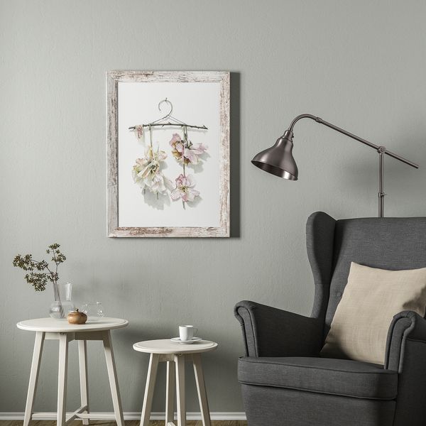 Рама, белый под мореную сосну, 50x70 см IKEA PLOMMONTRÄD 605.595.37 - фото 3