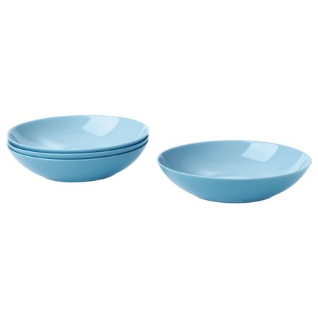 Тарелка глубокая, голубой, 20 см IKEA БЕСЕГРА 904.105.78