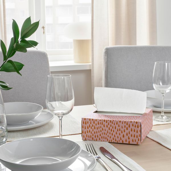 Салфетка бумажная, с рисунком светло-розовый/оранжевый 16x32 см IKEA VÅRFEST ВОРФЕСТ 705.164.63 - фото 3