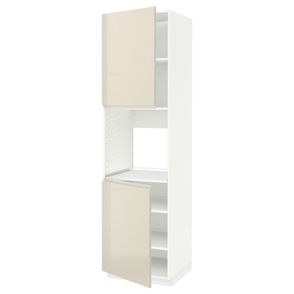 Высокий шкаф для духовки, 2 дверцы, полки, 60x60x220 cm IKEA METOD МЕТОД 194.551.61 - фото 2