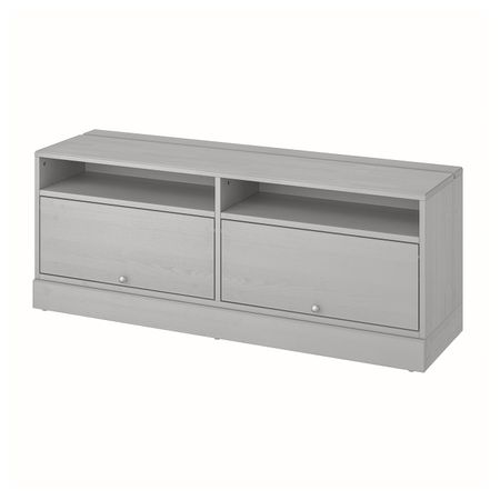 Тумба под ТВ, с цоколем, серый 160x62x47 см IKEA ХАВСТА 704.187.02