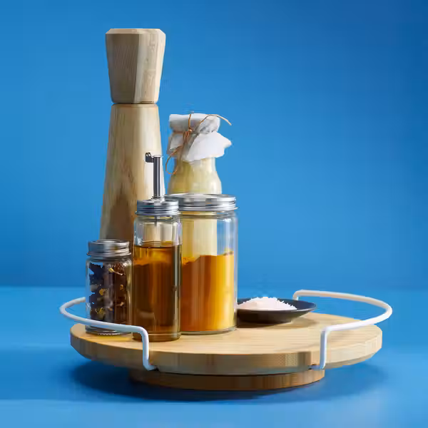 APTITLIG Поднос вращающийся - органайзер бамбук 28 см - фото 3