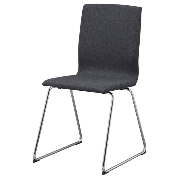 Стул ВОЛЬФГАНГ, хромированный, Дансбу темно-серый - схема-чертеж с размерами