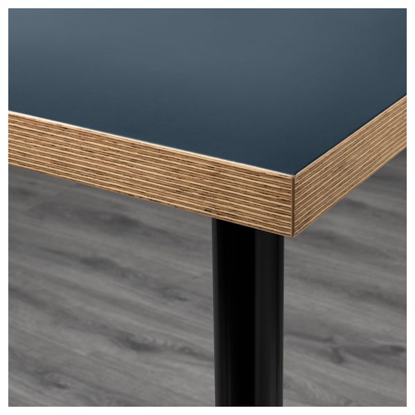 Стол ЛИННМОН / АЛЕКС, синий серый, черный (120x60 см) - схема-чертеж с размерами