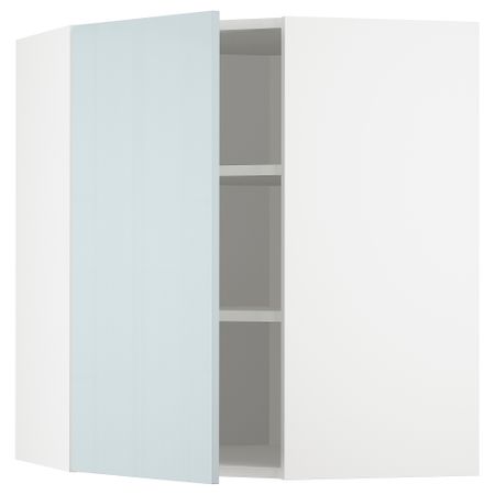 Угловой навесной шкаф с полками, белый, Kallarp серо-синий светлый, 68x80 см IKEA METOD МЕТОД 794.787.77