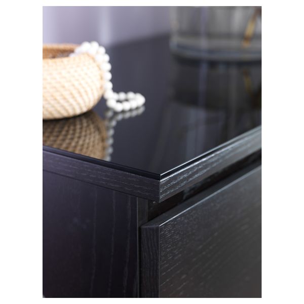 Стеклянная столешница МАЛЬМ, прозрачный серый - схема-чертеж с размерами