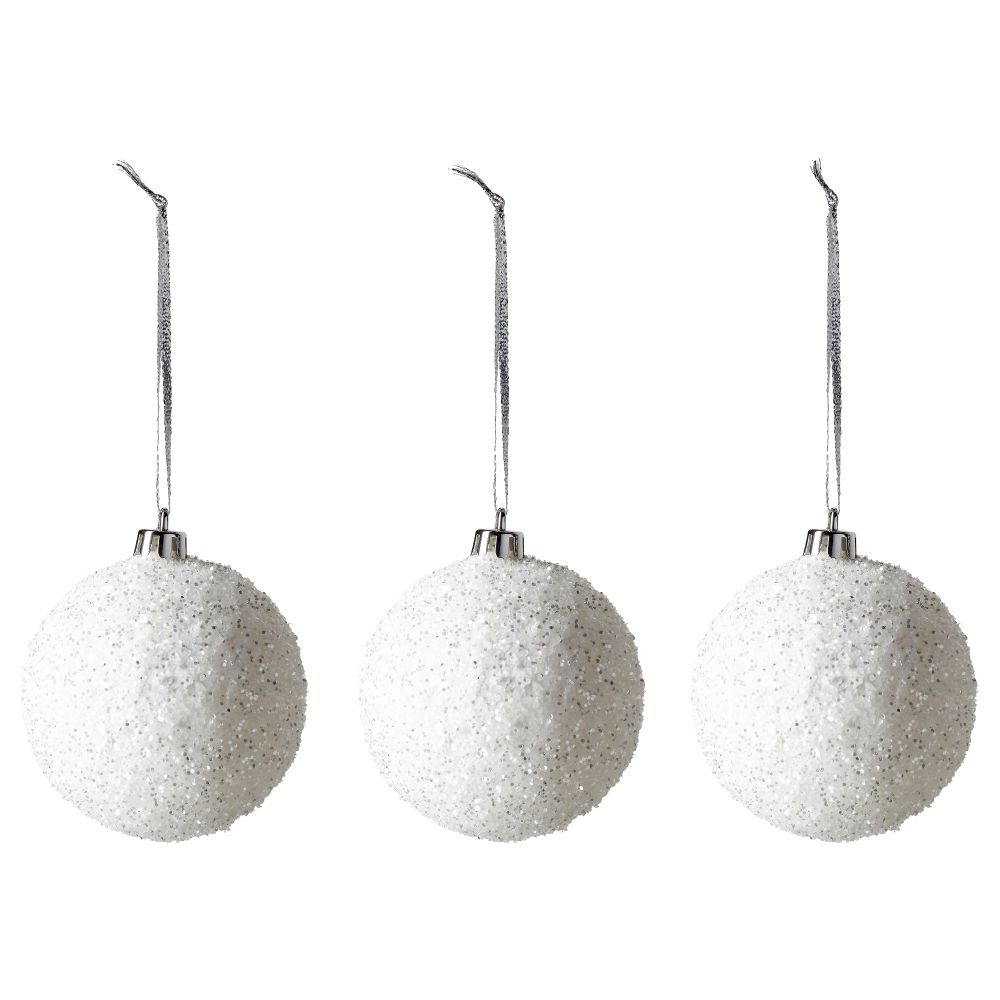Украшение, шар ВИНТЕР 2016, белый (8 см) - фото 1