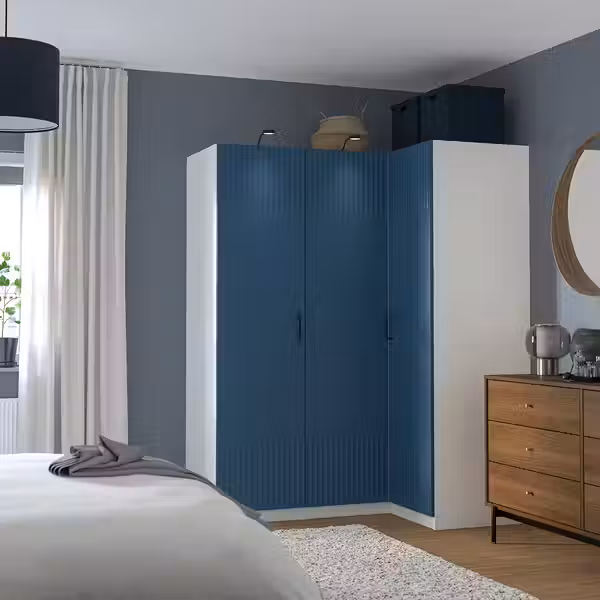 PAX / FYRUDDEN Гардероб угловой - белый/синий 161/111x201 см - фото 3