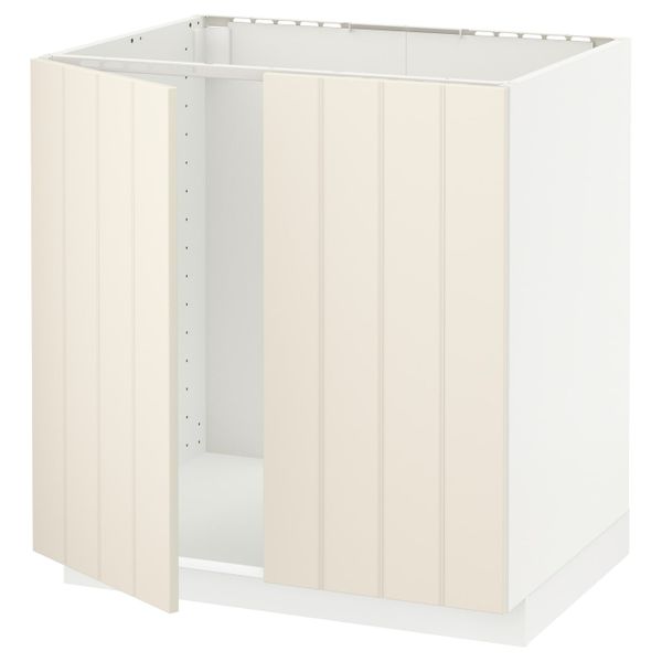 Напольный шкаф для раковины + 2 двери, белый/Хитарп белый с оттенком 80x60 см IKEA METOD МЕТОД 092.264.86 - схема-чертеж с размерами