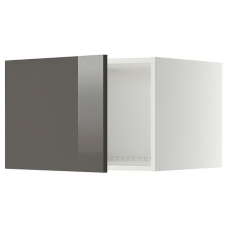 Верхний шкаф на холодильник, морозильник МЕТОД, белый, Рингульт серый