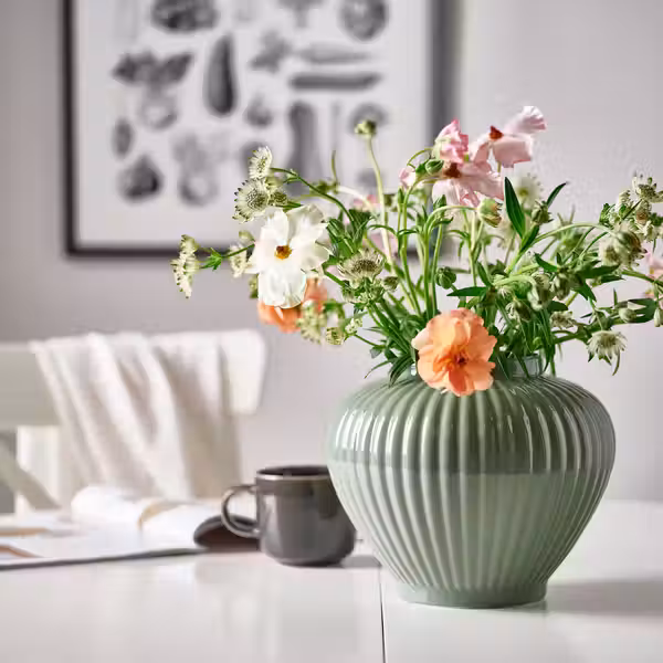 PELARBJÖRK ПЕЛАРБЬЁРК Ваза - серо-зеленый 20 см - фото 3