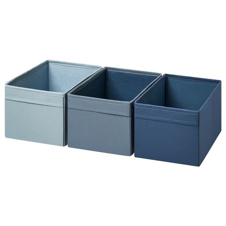 DRÖNA Набор коробок,3шт - синий 18x25x15 см